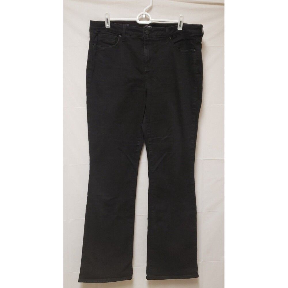 NYDJ Barbara Bootcut Jeans Women's 12 Black Lift Tuck Technology Stretch PO-G